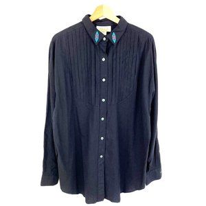 Sakura Sport Men's Button Down Shirt Southwestern Embroidered Pintuck Size L‎